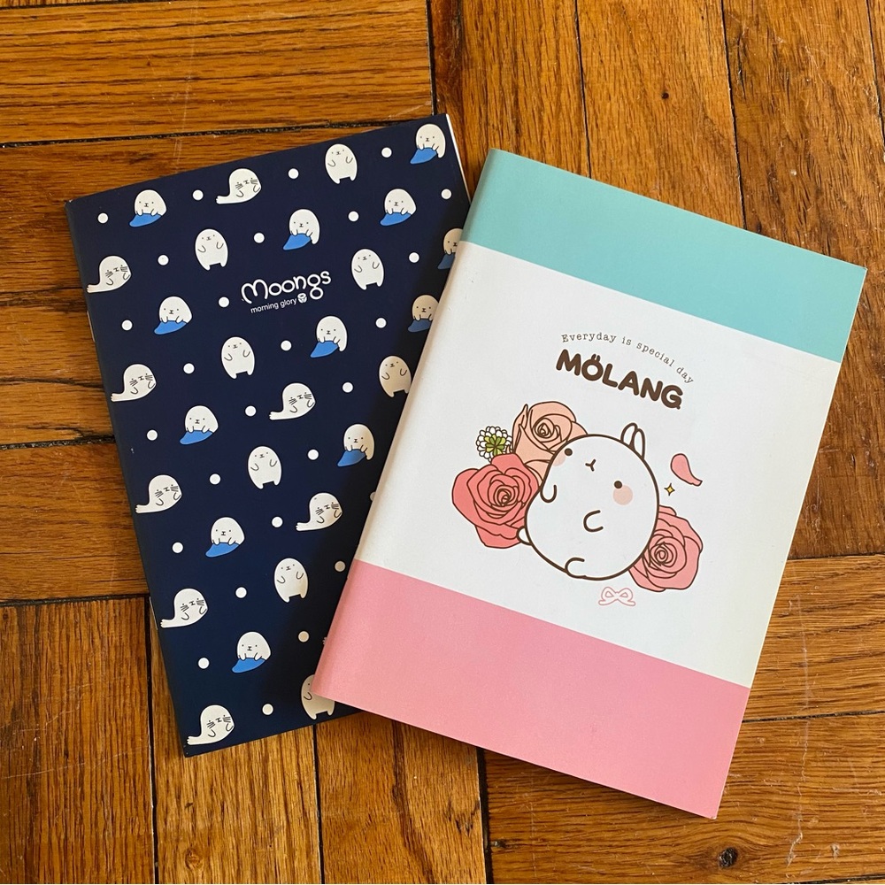 Two Thin Seal Print Notebooks